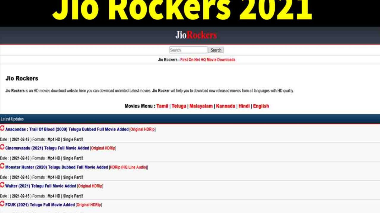 Download telugu 2021 rockers new movie jio Jio Rockers