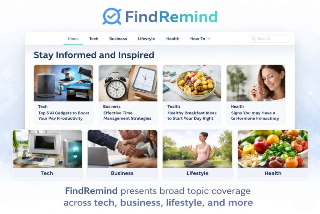 FindRemind website overview and content categories