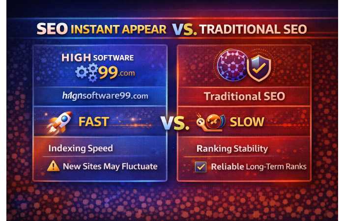 seo instant appear highsoftware99 com vs traditional seo comparison chart