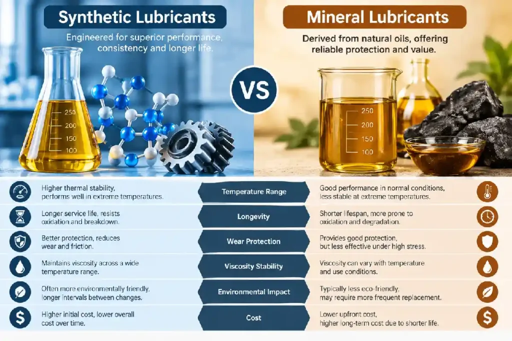 Synthetic vs Mineral Lubricants: Key Differences Explained synthetic vs mineral lubricants